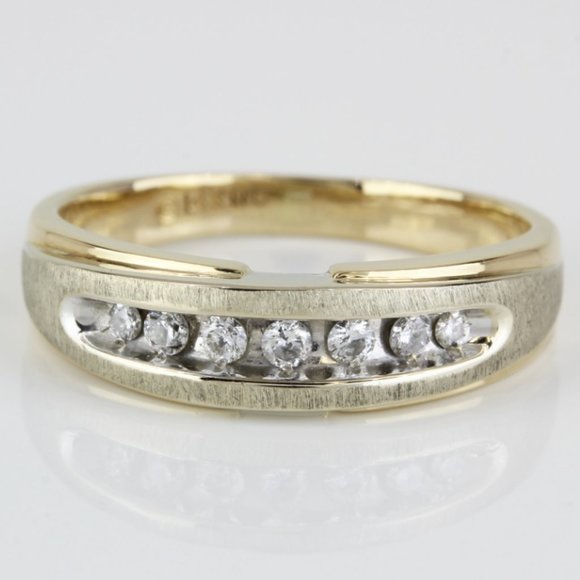 Two-Tone 14k Gold Diamond Wedding Ring